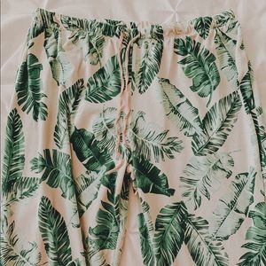 palm print pajama pants